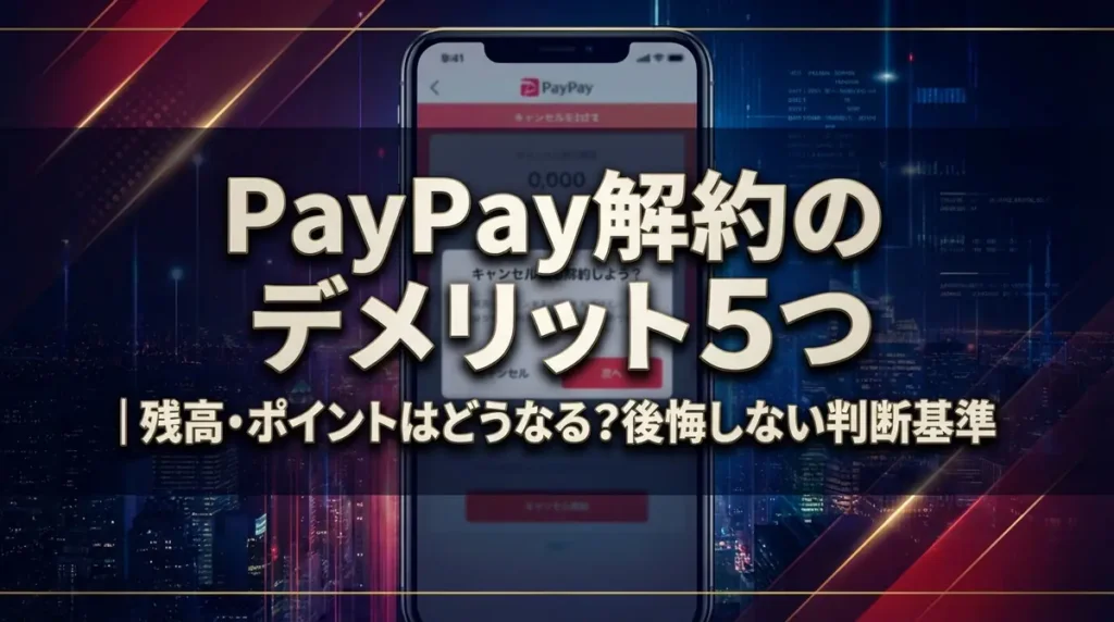 PayPay解約のデメリット5つ｜残高・ポイントはどうなる？後悔しない判断基準