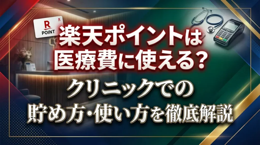 楽天ポイントは医療費に使える？クリニックでの貯め方・使い方を徹底解説